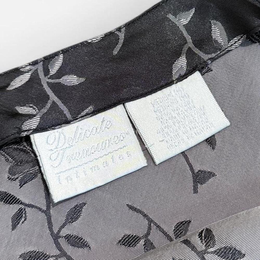 VTG Y2K Delicate Treasures Grey / Silver Floral Romantic Dark Feminine Maxi Slip - Picture 8 of 8
